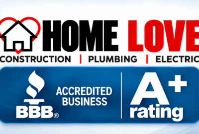 Home Love and BBB A+ logo stacked